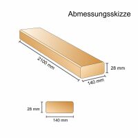 Saunaholz Banklatte Espe | gehobelt | 2100 mm x 140 mm x 28 mm