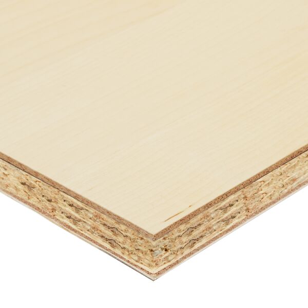 Saunaboard Echtholzfurnier | Glatt | Birke| auf | OSB Platte | 2480 mm x 1220 mm x 16 mm