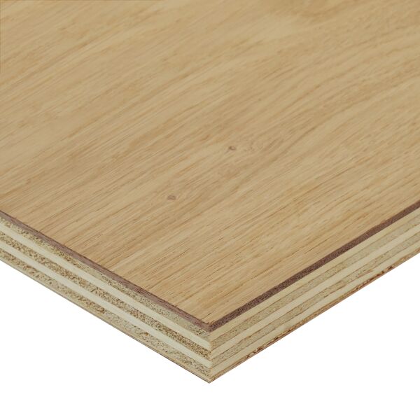 Saunaboard Echtholzfurnier | Glatt | Eiche astig | auf Multiplex Platte | 2500 mm x 1250 mm x 16 mm