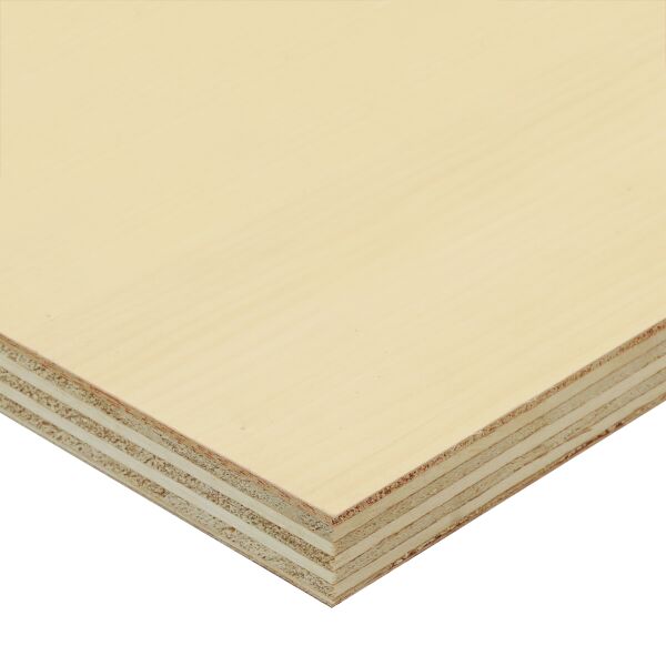 Saunaboard Echtholzfurnier | Glatt | Espe | auf Multiplex Platte | 2500 mm x 1250 mm x 16 mm