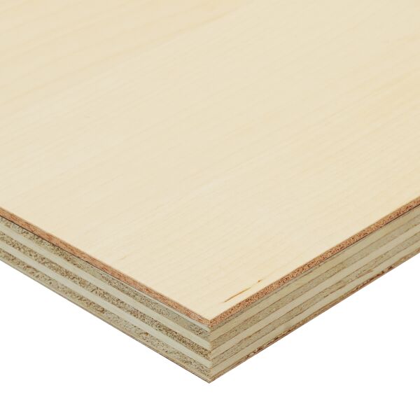 Saunaboard Echtholzfurnier | Glatt | Birke | auf Multiplex Platte | 2800 mm x 1250 mm x 16 mm