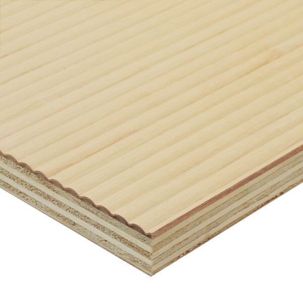 Saunaboard Echtholzfurnier | Gewölbt | Curved Birke | auf Multiplex Platte | 2800 mm x 1250 mm x 16 mm