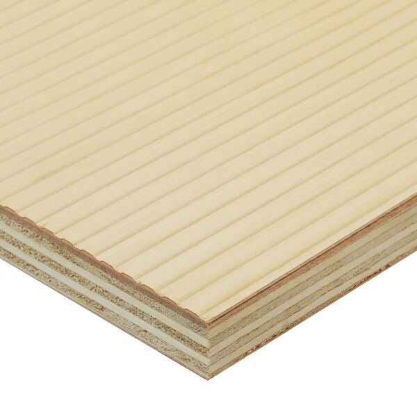 Saunaboard Echtholzfurnier | Linien fein | Fine Birke | auf Multiplex Platte | 2800 mm x 1250 mm x 16 mm