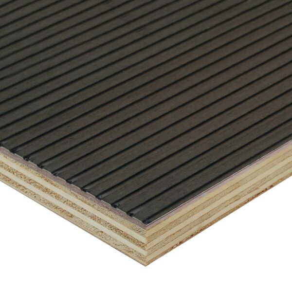 Saunaboard Echtholzfurnier | Linien fein | Fine Colour Black | auf Multiplex Platte | 2800 mm x 1250 mm x 16 mm