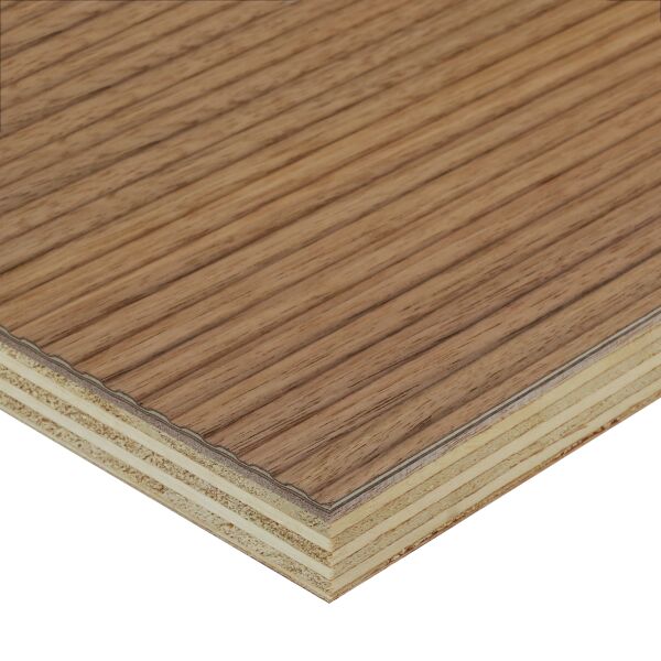 Saunaboard Echtholzfurnier | Linien fein | Fine Nuss amerikanisch | auf Multiplex Platte | 2800 mm x 1250 mm x 16 mm