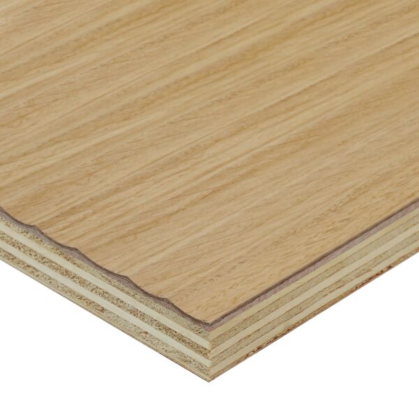 Saunaboard Echtholzfurnier | Wellig schmal | Flow 2.0 Eiche europäisch | auf Multiplex Platte | 2800 mm x 1250 mm x 16 mm