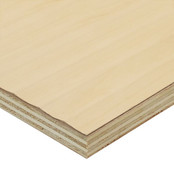 Saunaboard Echtholzfurnier | Wellig breit | Flow Birke | auf Multiplex Platte | 2800 mm x 1250 mm x 16 mm