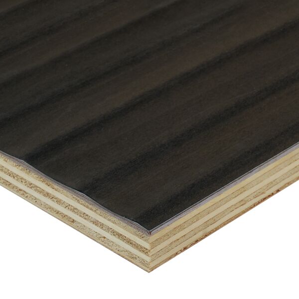 Saunaboard Echtholzfurnier | Wellig breit | Flow Black | auf Multiplex Platte | 2800 mm x 1250 mm x 16 mm