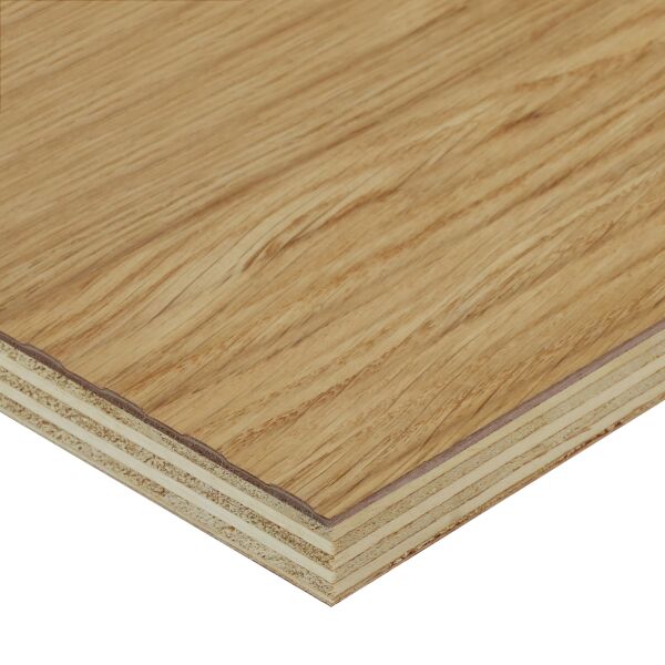 Saunaboard Echtholzfurnier | Linien breit | Straight Eiche europäisch | auf Multiplex Platte | 2800 mm x 1250 mm x 16 mm