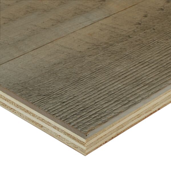 Saunaboard Echtholzfurnier | Gebürstet | Grau Fichte-Tanne Mix | auf Multiplex Platte | 2050 mm x 2550 mm x 16 mm