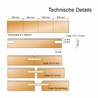 Saunaboard Echtholzfurnier | Glatt | Groove Fichte Altholz | auf OSB Platte | 2780 mm x 300 mm x 16 mm